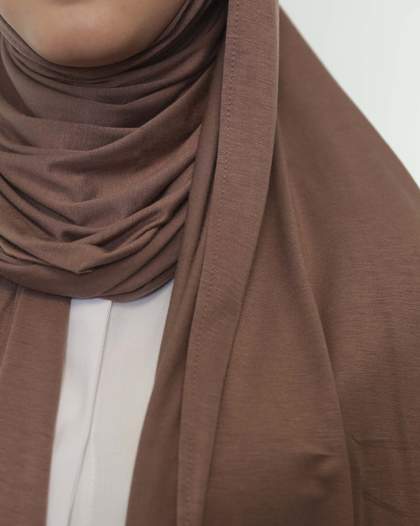 Premium Jersey Hijab - Brown