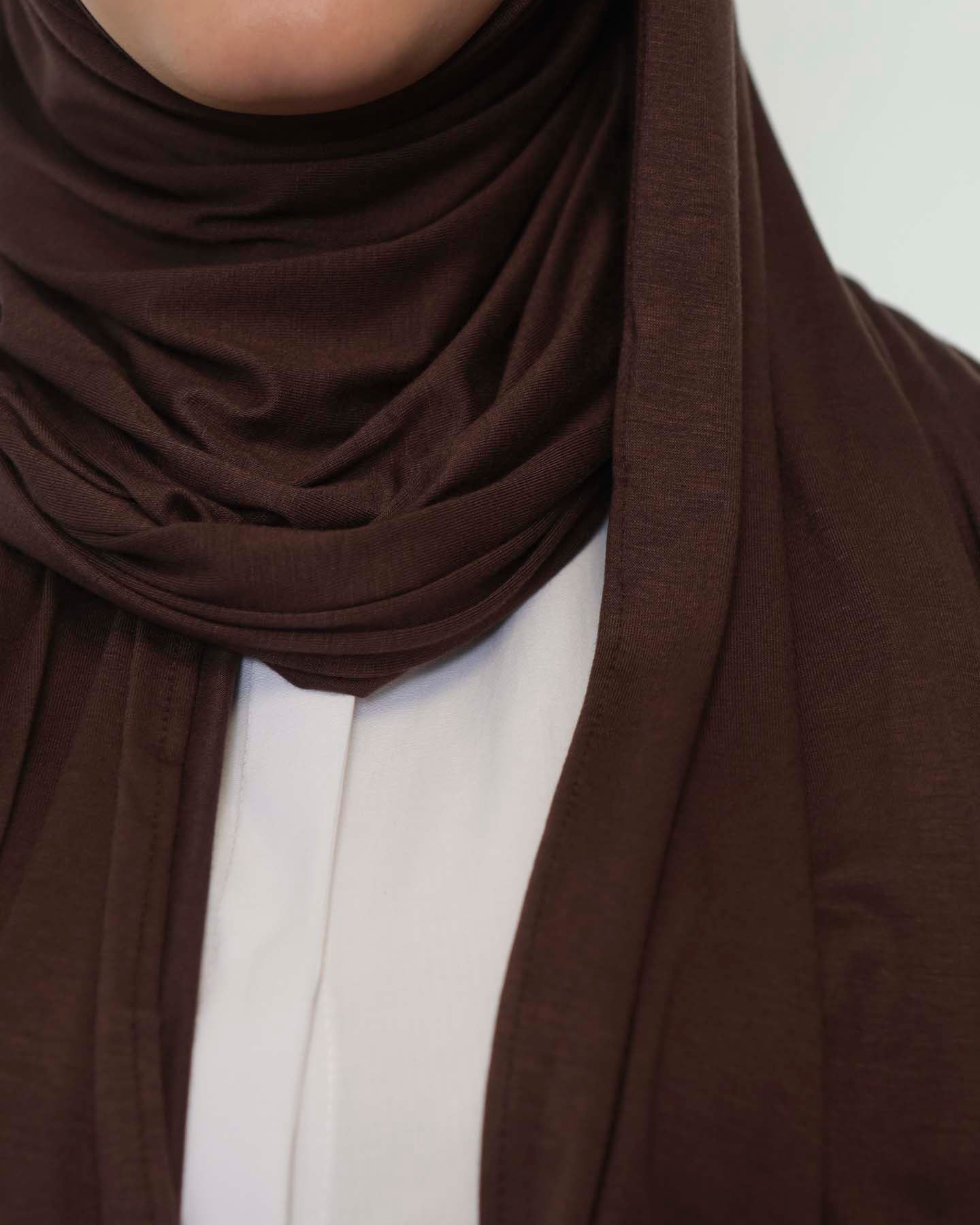 Premium Jersey Hijab - Dark Brown
