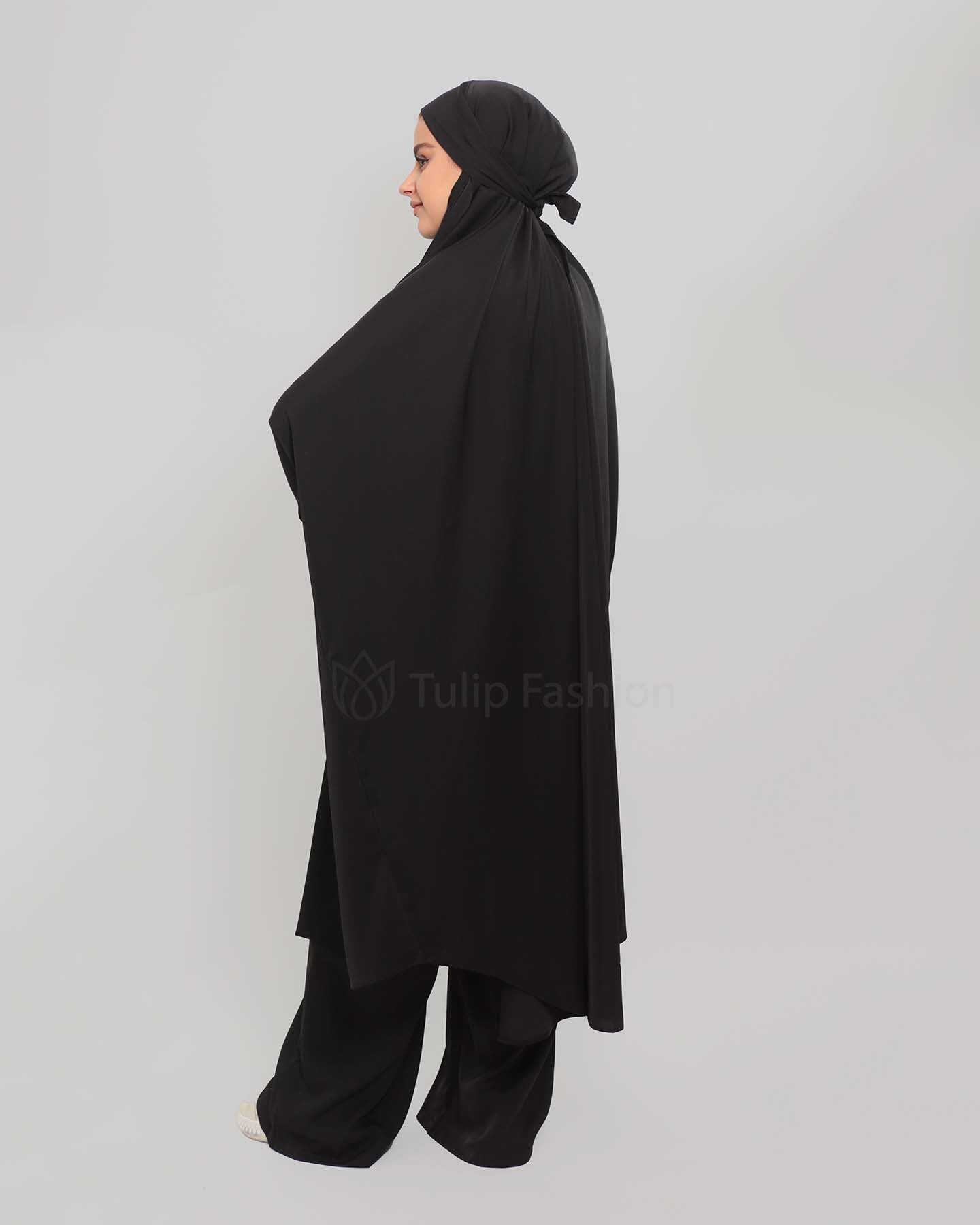 Two piece Pants Jilbab Abaya - Black