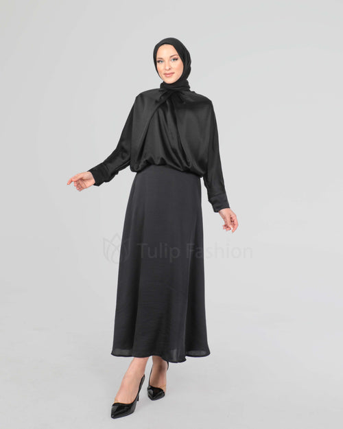 Tunic set with Skirt - Black