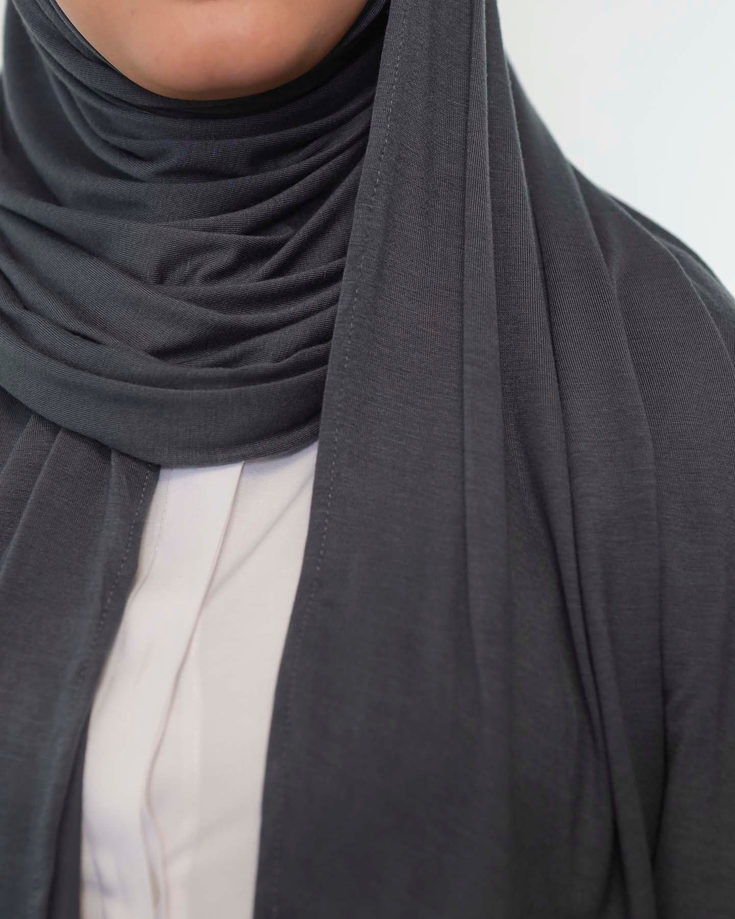 Premium Jersey Hijab - Dark Gray