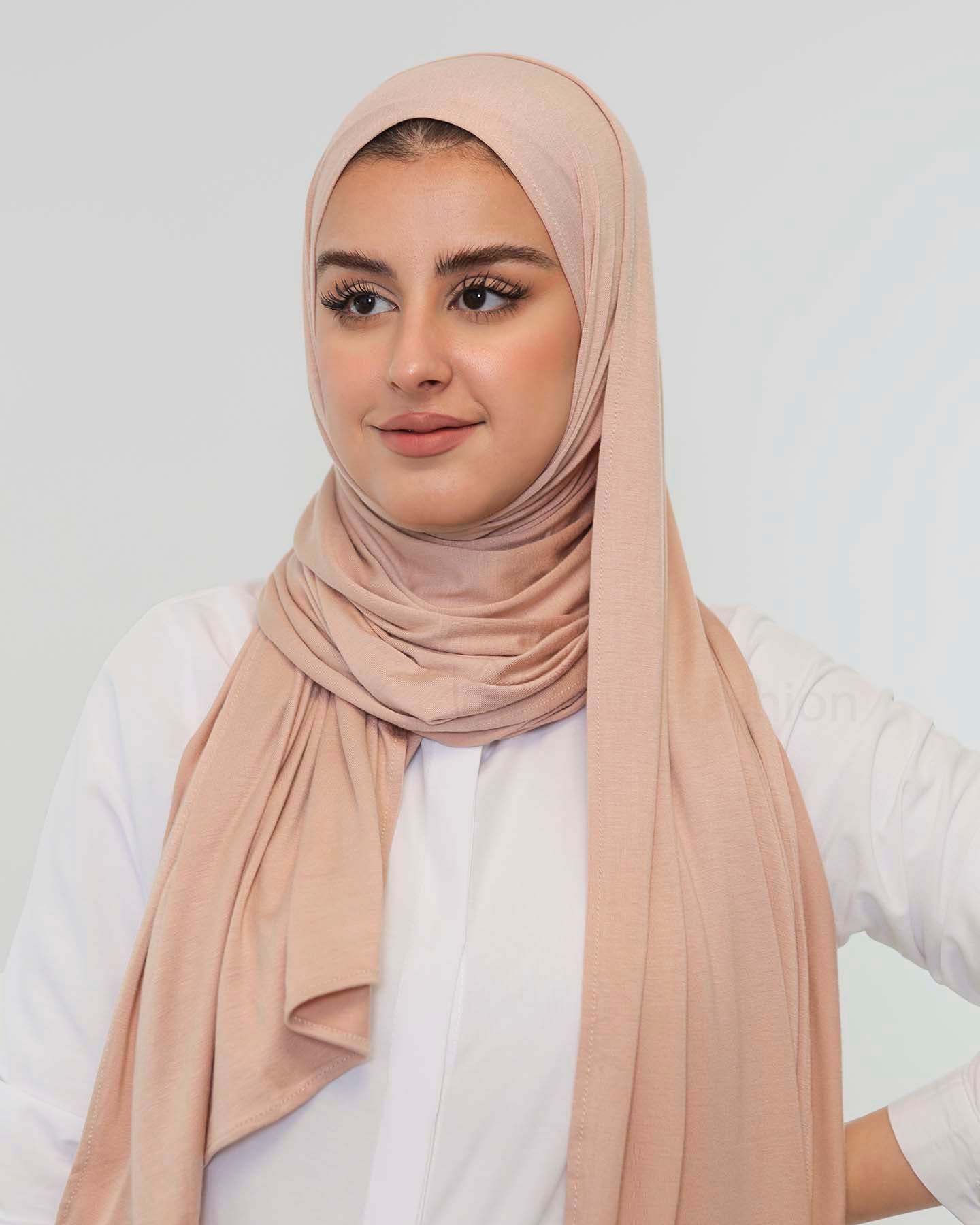 Premium Jersey Hijab - Peach