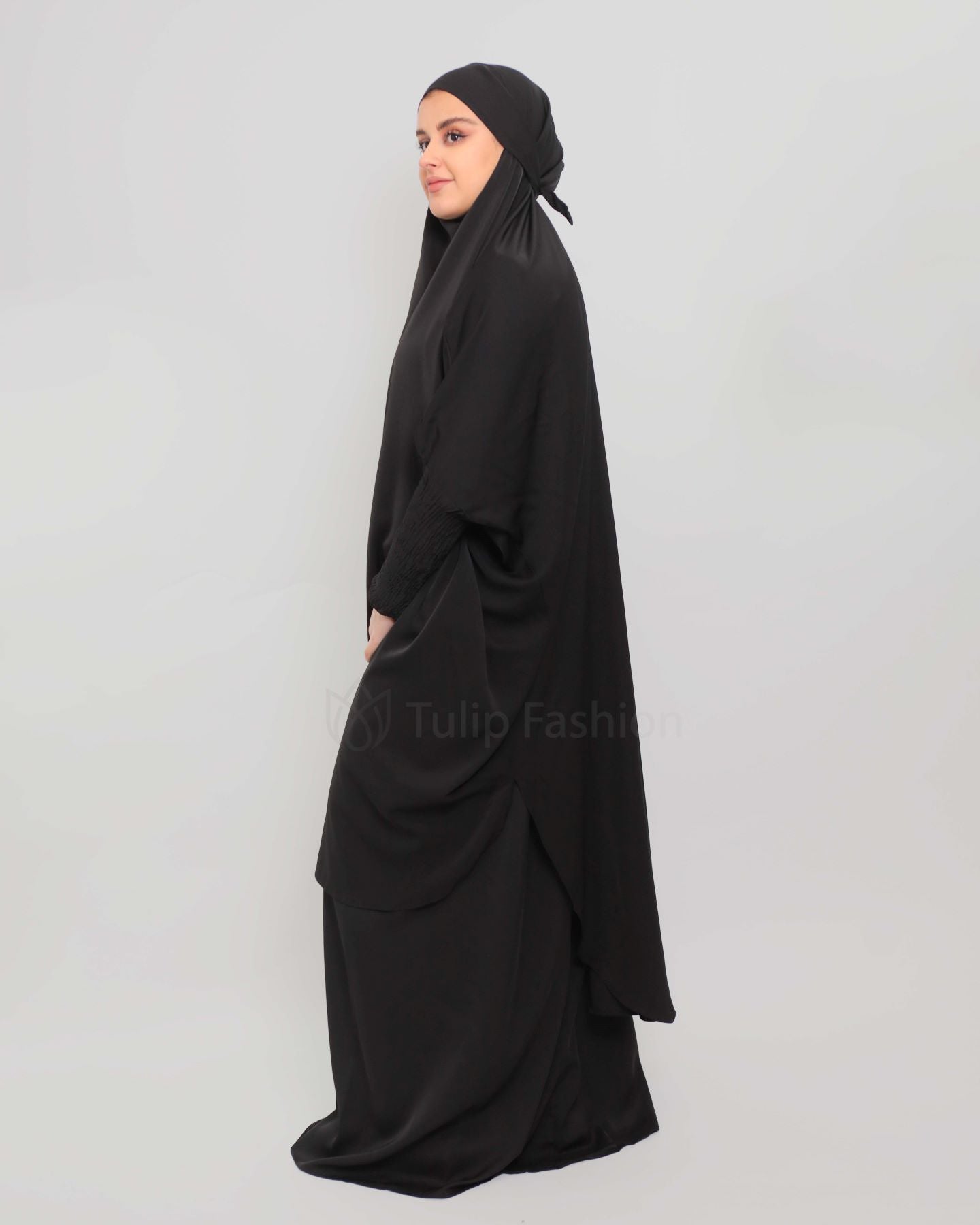 Two piece Jilbab Abaya - Black